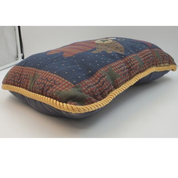 Beautiful Christmas Folk Art Flying Angel Pillow with Gold Rope Around Pillow - Picture 3 of 5